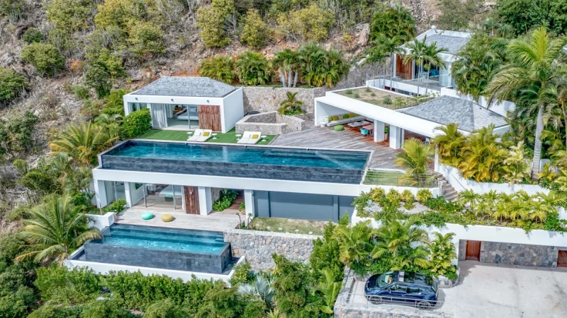 Luxury villa interior with modern amenities